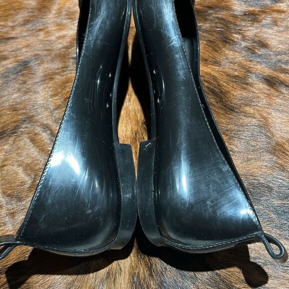 Fendi Black Jelly/Black Embellished PeepToe Ballet Flats Size 38/7-7.5.  B73 - Picture 11 of 11